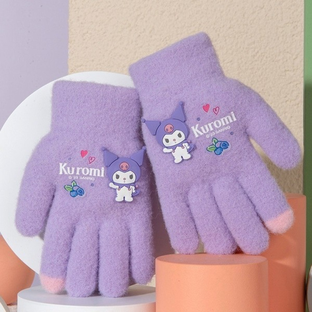 Petityu Kuromi Mor Örme Yün Eldiven Parmak Ucu Pembe 3-7 Yaş Çocuk Kulaklığı Fiyatı