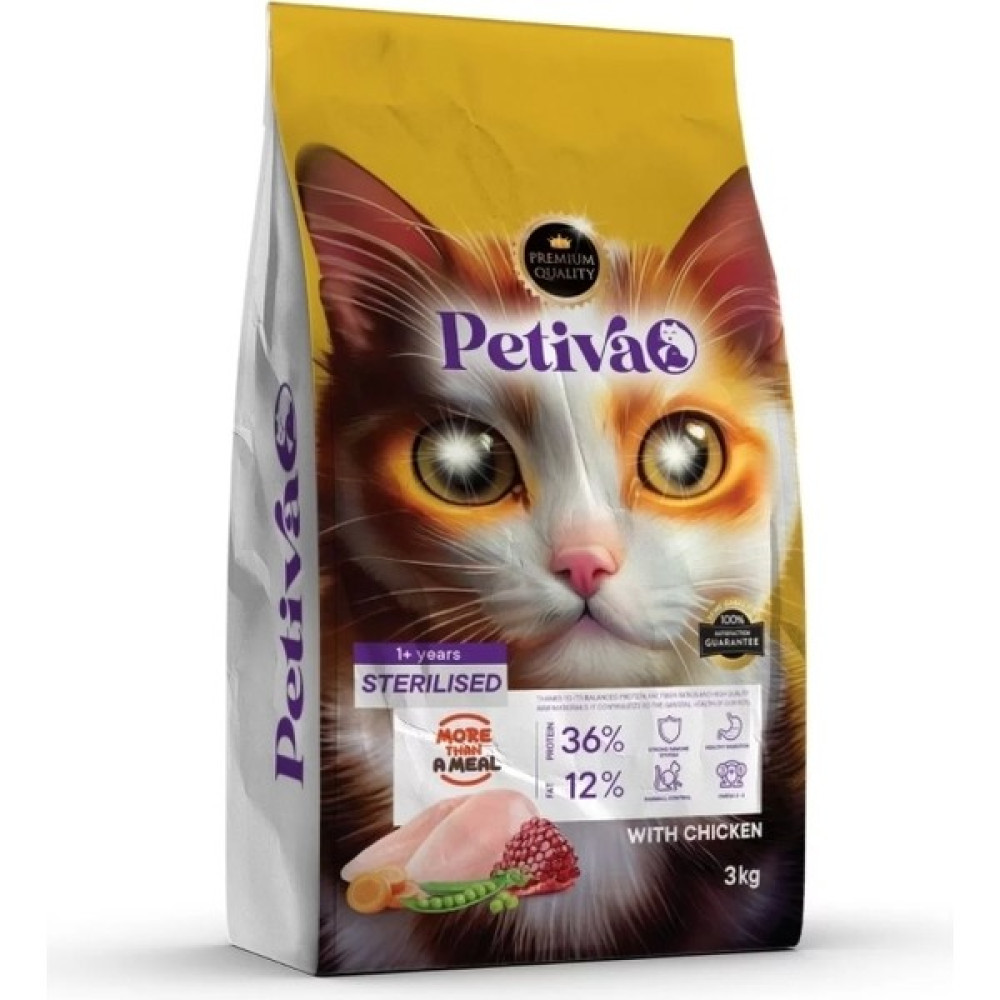 Petiva Kısırlaştırılmış Tavuklu Kedi Maması 3 kg Evcil Hayvan Ürünleri Fiyatı