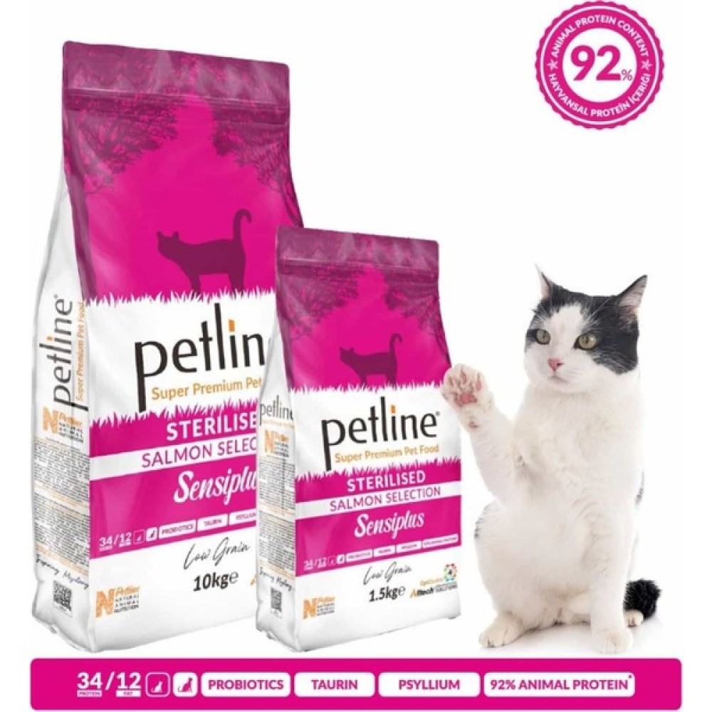 Petline Pet Line Petline Sensiplus Somonlu Kısırlaştırılmış Kedi Maması 10 kg - paket Evcil Hayvan Ürünleri Fiyatı