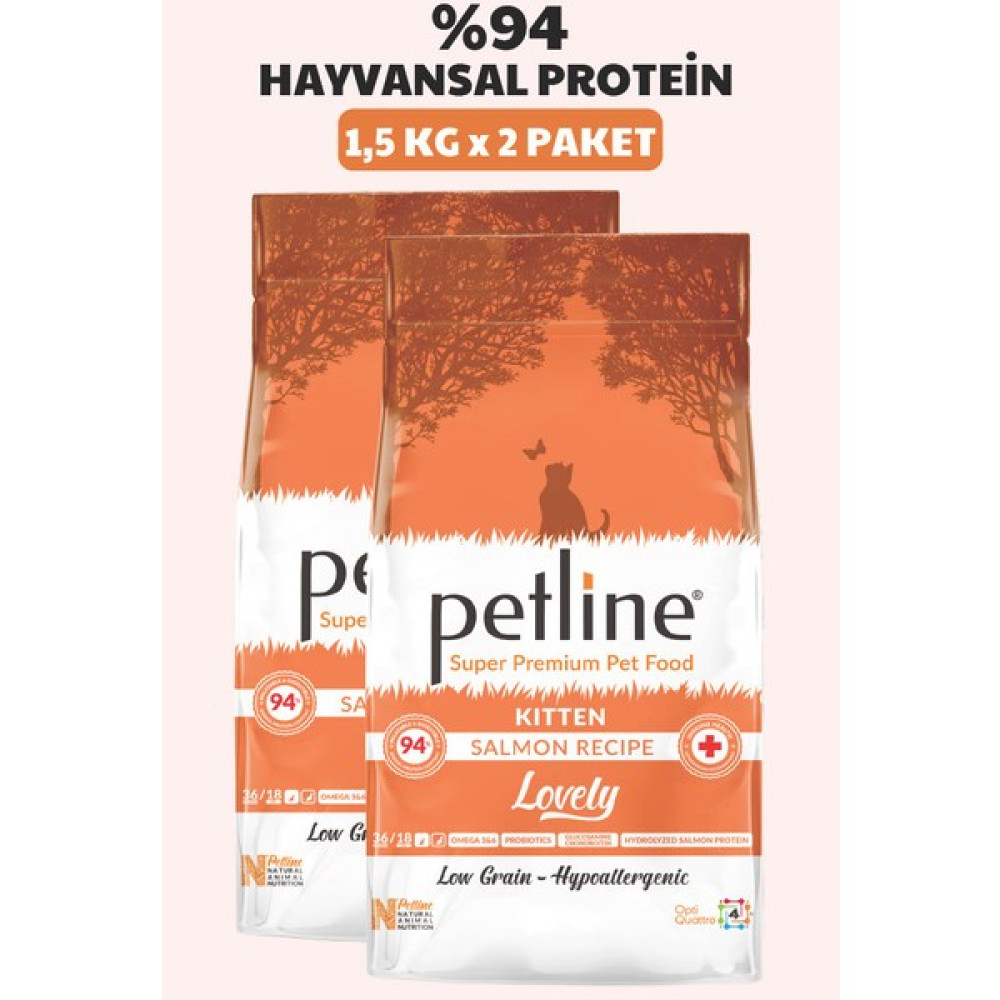 Petline Somonlu Yavru Kedi Maması 20KG ( 2 x 10KG ) - Lovely - 20 kg Evcil Hayvan Ürünleri Fiyatı