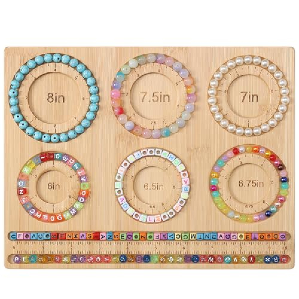 Petoysoso Bead Board for Jewelry Making, Bamboo Beading Board for Jewelry Bracelet Making, DIY Bracelet Bead Board