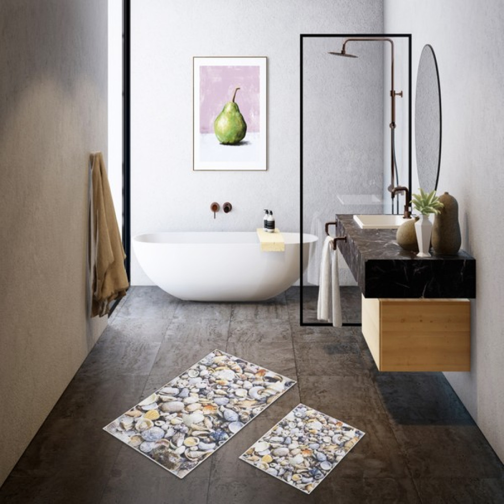 PetraHome&Living Yıkanabilir Kaydırmaz Taban Dijital Baskılı 2'li Banyo Paspası 60X100 - 60 x 100 cm - Renkli Paspas Fiyatı