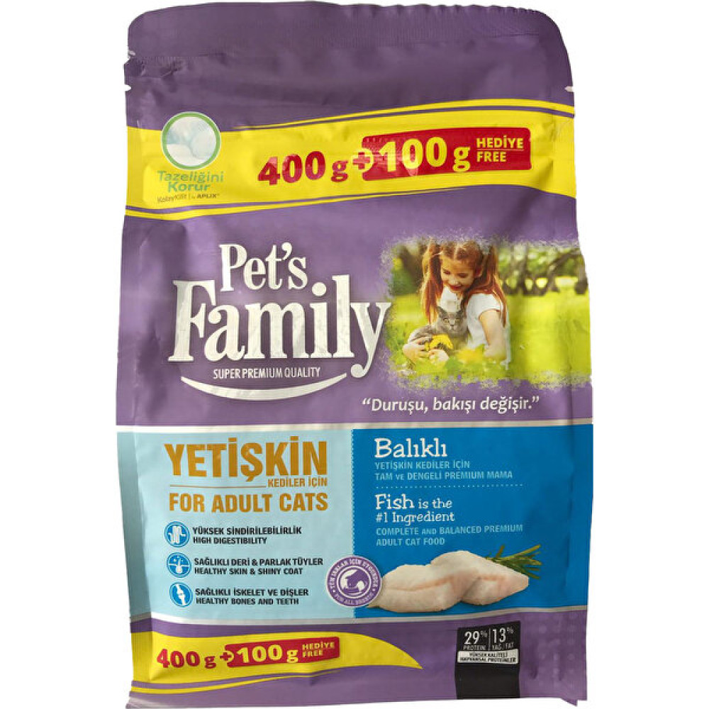 Pets Family Balıklı Premium Yetişkin Kedi Maması 500 G Evcil Hayvan Ürünleri Fiyatı
