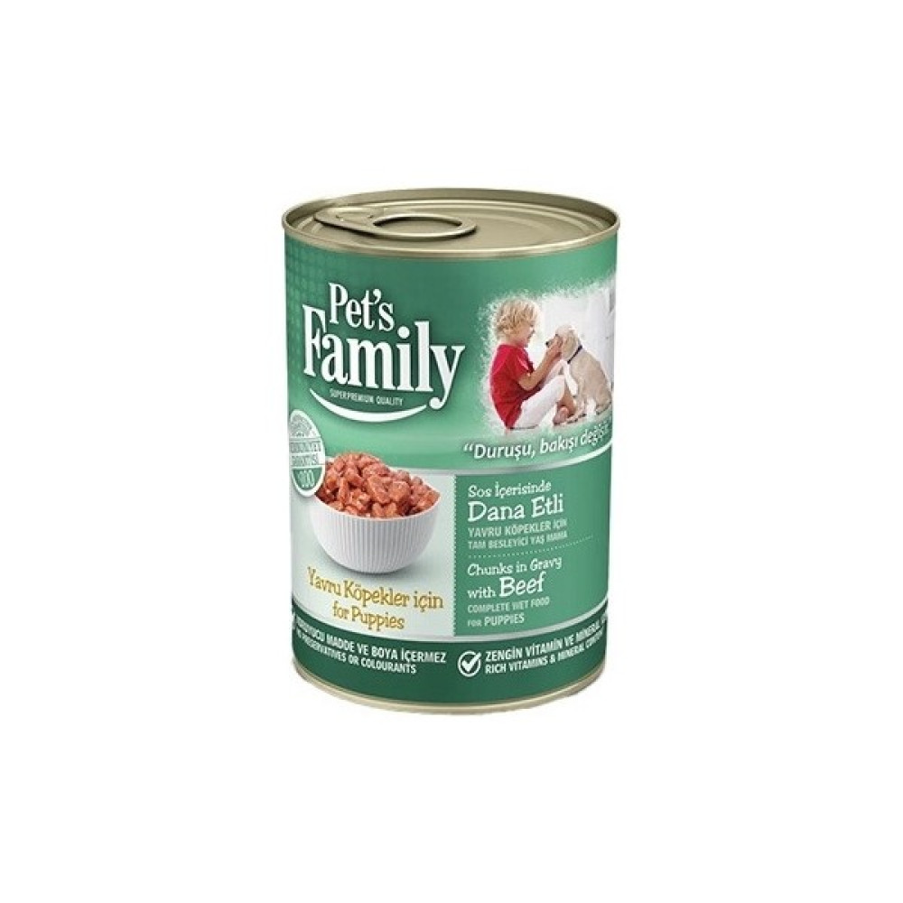 Pets Family Dana Etli Konserve Yavru Köpek Maması 400 gr x 12 Kutu Bir Koli Evcil Hayvan Ürünleri Fiyatı