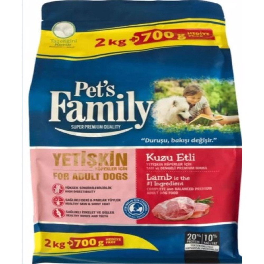 Pets Family Yetişkin Köpek Maması Kuzu Etli 2700 gr (1 Adet) Evcil Hayvan Ürünleri Fiyatı