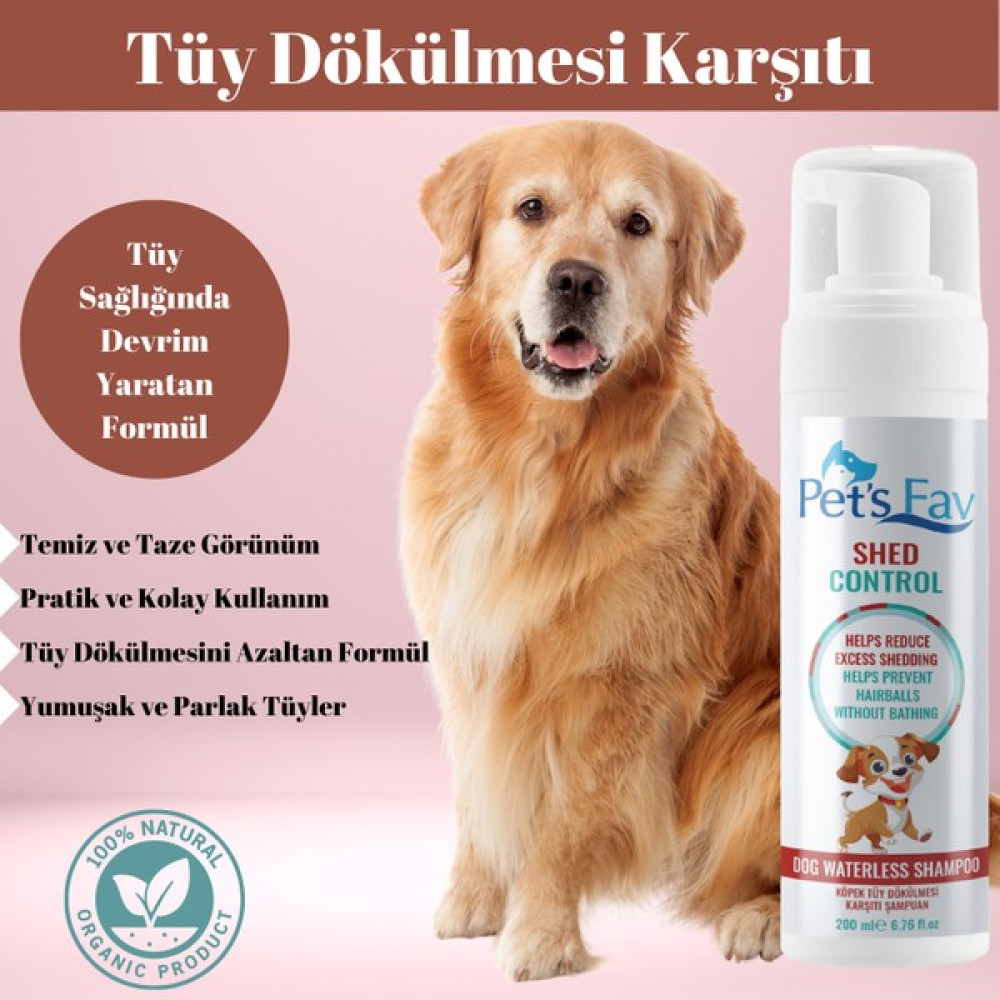 Pets Fav Köpek Tüy Dökülmesi Karşıtı Doğal ve Organik Kuru Köpük Şampuanı Evcil Hayvan Ürünleri Fiyatı