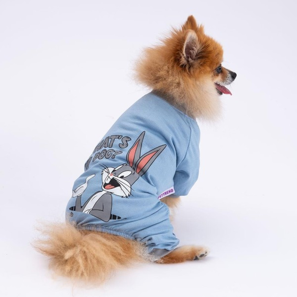 Pettrend Bugs Bunny Kedi Köpek Tulumu Kedi Köpek Kıyafeti Penye Tulum - Mavi - XL Evcil Hayvan Ürünleri Fiyatı