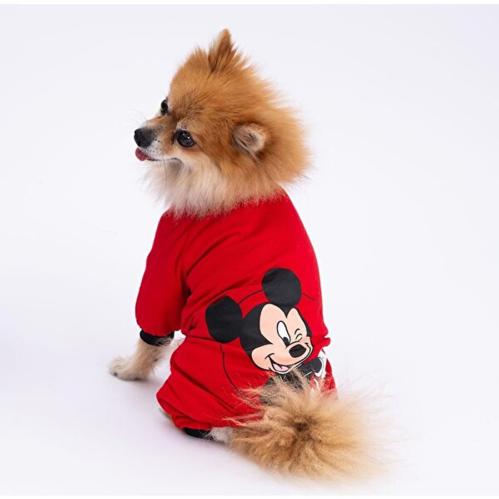 Pettrend Mickey Mouse Kedi Köpek Tulumu Kedi Köpek Kıyafeti Penye Tulum - Kırmızı - XL Evcil Hayvan Ürünleri Fiyatı