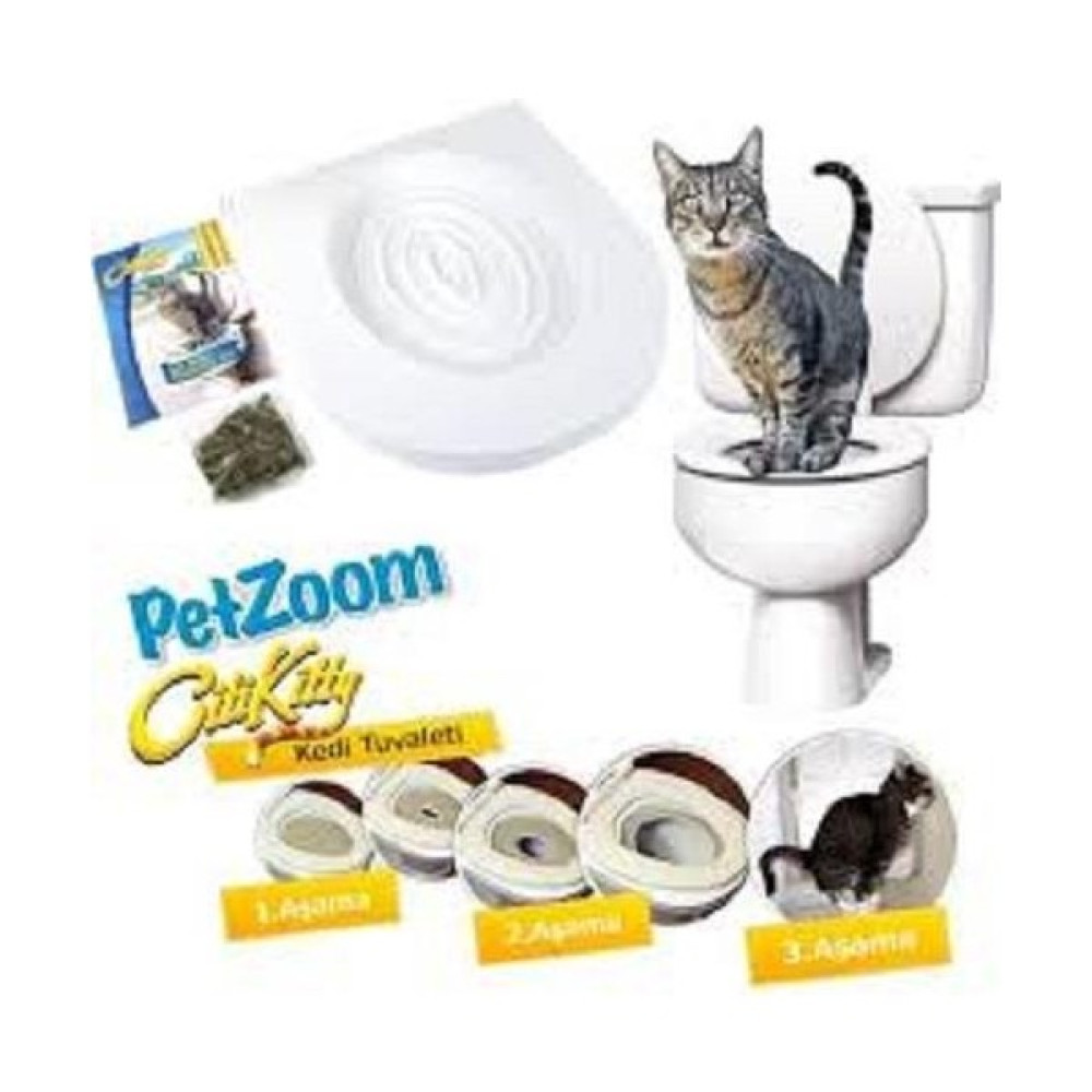 PetZoom Citi Kitty Kedi Tuvaleti Kedi Klozet Eğitim Seti - Renkli Evcil Hayvan Ürünleri Fiyatı