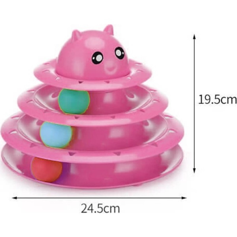 PetZoom Nunbell 3 Katlı Kedi Oyuncağı Kedi Başlıklı Pembe Evcil Hayvan Ürünleri Fiyatı