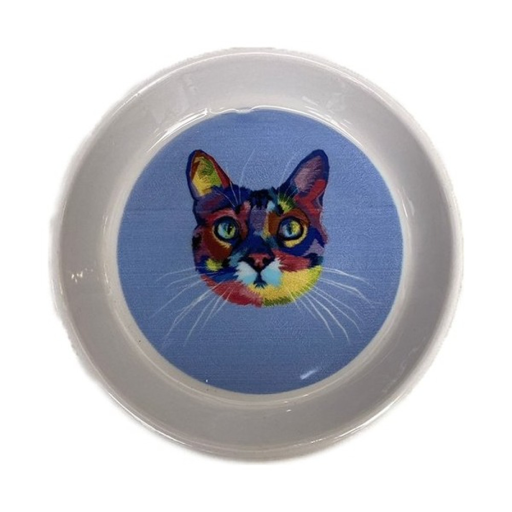 Petzz Kedi Desenli Kedi Seramik Mama ve Su Kabı Medium Mavi 230 ml 14X2.5H cm Evcil Hayvan Ürünleri Fiyatı