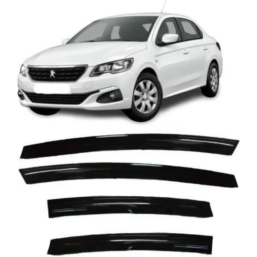 Peugeot 301 2012-2019 Uyumlu Mugen Cam Rüzgarlığı Seti Piano Black 4'lü Ithal Oto Rüzgarlıkları Fiyatı