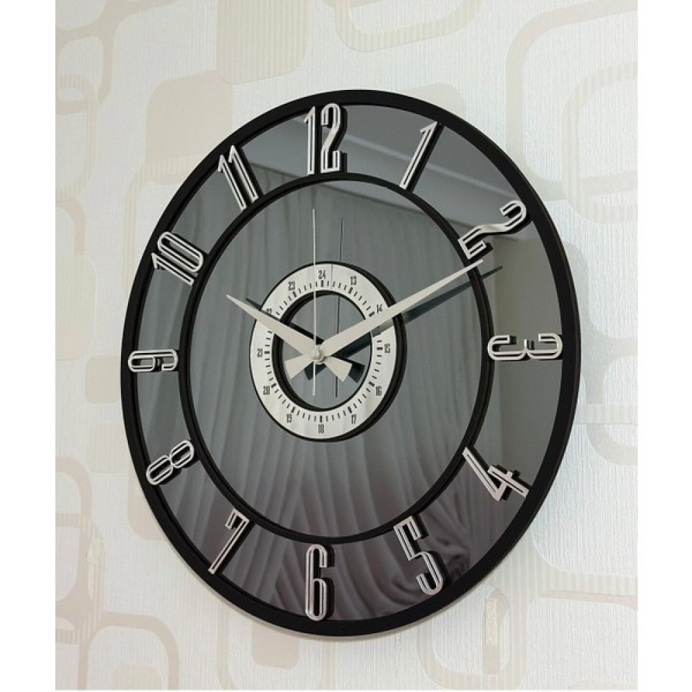 Pey Aksesuar 40 x 40 Aynalı Duvar Saati ( Gerçek Ayna) 40 cm Modern Tasarım Yuvarlak Modern Siyah Abs Polimer - Ahşap - 1 cm Dekoratif Saat Fiyatı