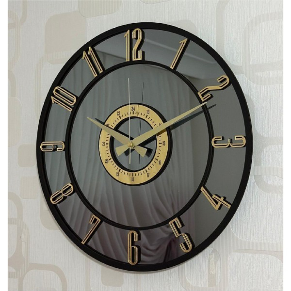 Pey Aksesuar Yuvarlak Aynalı Duvar Saati ( Gerçek Ayna) 40 cm Modern Tasarım Modern Abs Polimer 40 x 40 Siyah - Ahşap - 1 cm Dekoratif Saat Fiyatı