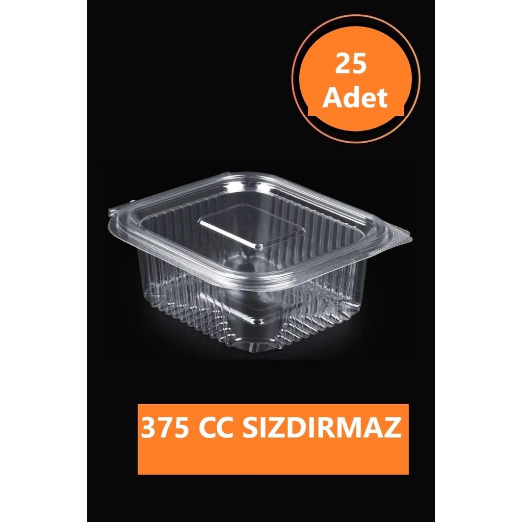 PGS Sızdırmaz Düz Kapaklı Şeffaf Plastik Kap – 375 cc Kapasiteli, 25 Adet, Gıda Saklama ve Servis Kabı Diğer Fiyatı