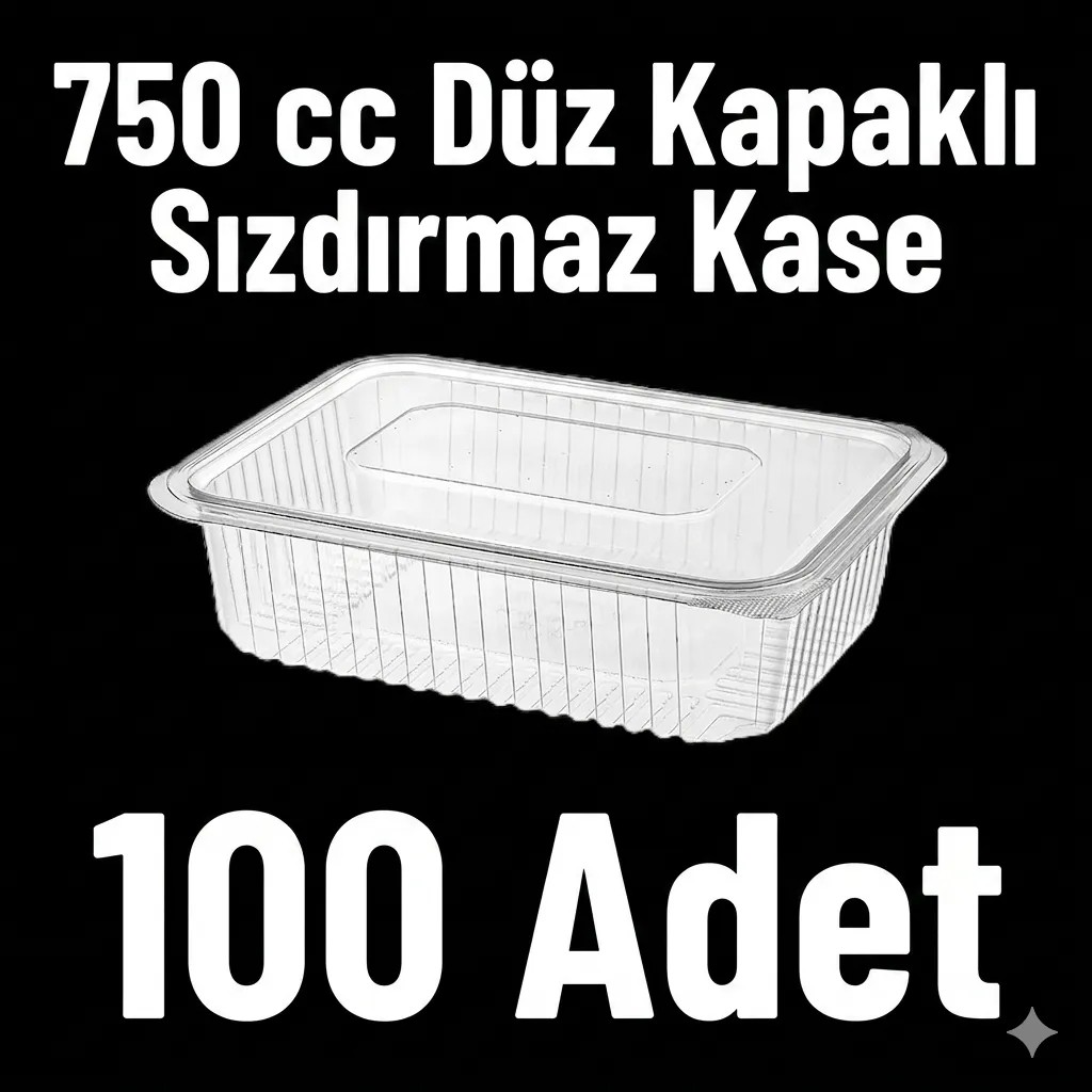 PGS Sızdırmaz, Düz Kapaklı, Şeffaf Plastik Kap – 750 cc Kapasiteli, 100 Adet, Gıda Saklama ve Servis Kabı - 750 ml Diğer Fiyatı