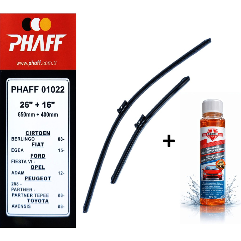 Phaff Ford Fiesta (2009-2016) Ön Silecek Süpürgesi 650MM + 400MM Araca Özel Silecekler Fiyatı