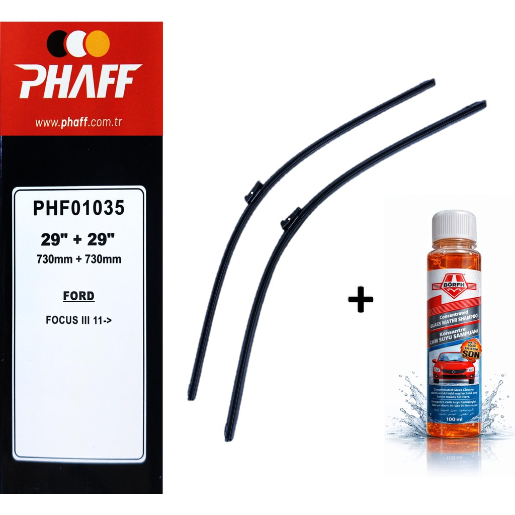 Phaff Ford Focus 3 (2011-2017) Ön Silecek Süpürgesi 730mm + 730mm - Universal Araca Özel Silecekler Fiyatı