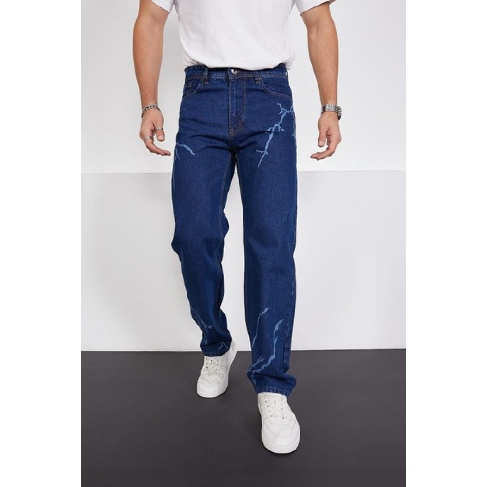 Phantom Jns By Sekman Baggy Salaş Şimşek Desenli Erkek Kot Pantolon Denim Pamuk Salaş Jean Erkek Jeans / Kot Pantolon Fiyatı