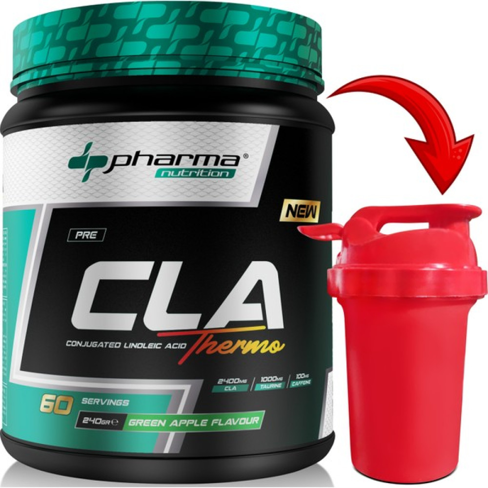 Pharma 2400 mg Cla, 1000 mg Taurine, 100 Mg Caffeine Kafein, 60 Servis 240 gr Yeşil Elma Aromalı Shaker Hediyeli Sporcu Besinleri Fiyatı