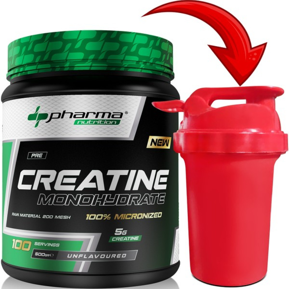 Pharma Kreatin Monohidrat ( Creatine ) 500 gr 100 Servis Micronized Creatine Monohydrate Mikronize Kreatin Shaker Hediyeli - -- Sporcu Besinleri Fiyatı