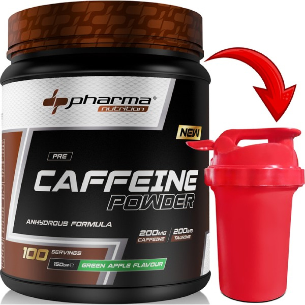 Pharma Nutrition Caffeine 200 Mg, Taurine 200 Mg, 100 Servis 150 gr Yeşil Elma Aromalı Kafein Shaker Hediyeli Amino Asit Fiyatı