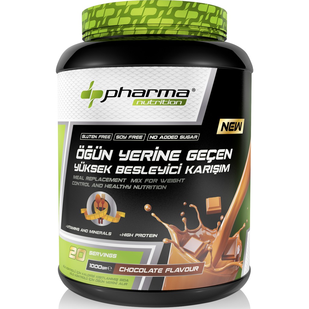 Pharma Nutrition Çikolata Aromalı Yüksek Proteinli Öğün Tozu Öğün Yerine Geçen Besleyici Shake 20 Servis 1000 gr Diğer Fiyatı