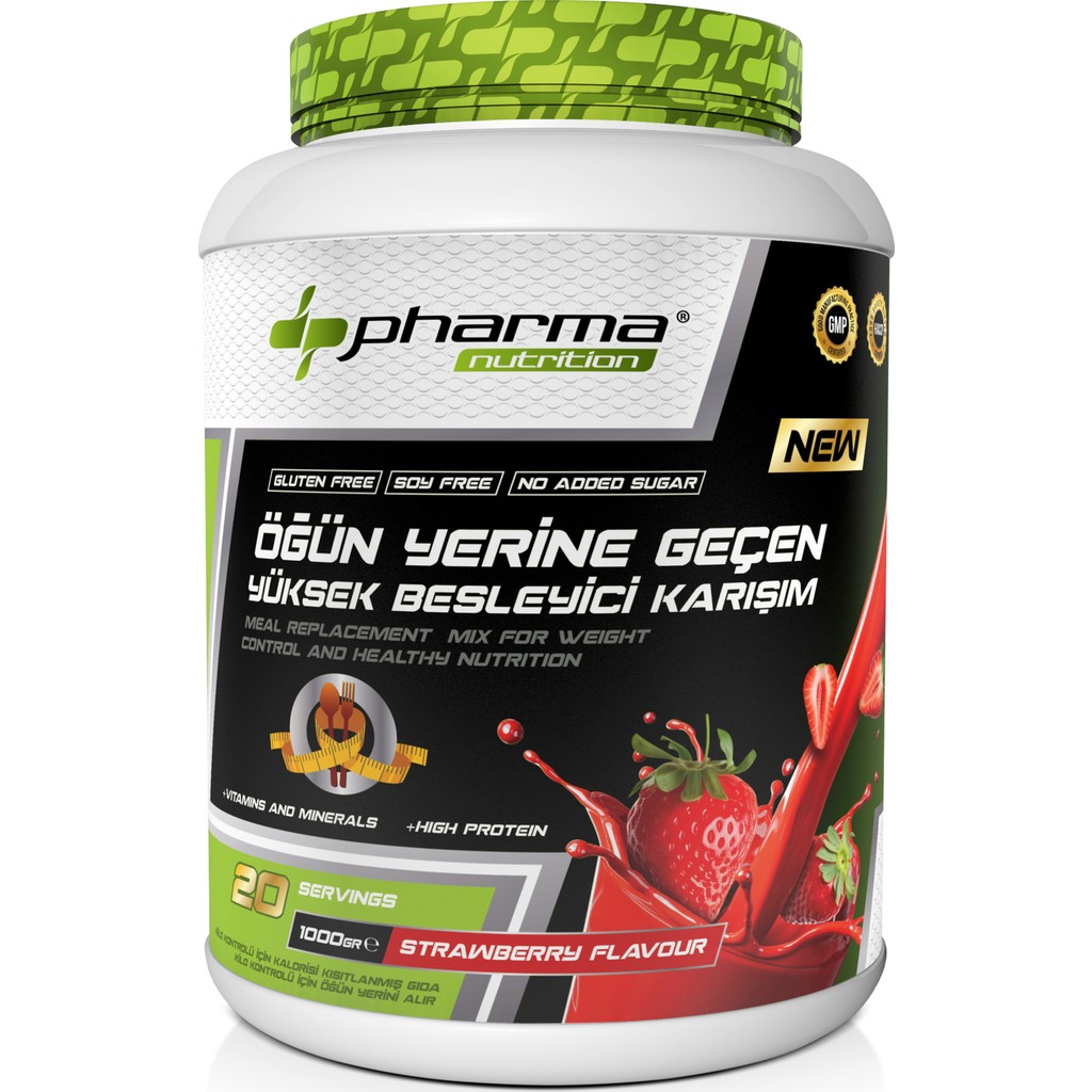 Pharma Nutrition Proteinli Öğün Tozu Öğün Yerine Geçen Besleyici Shake Çilek Aromalı 20 Servis 1000 gr Diğer Fiyatı