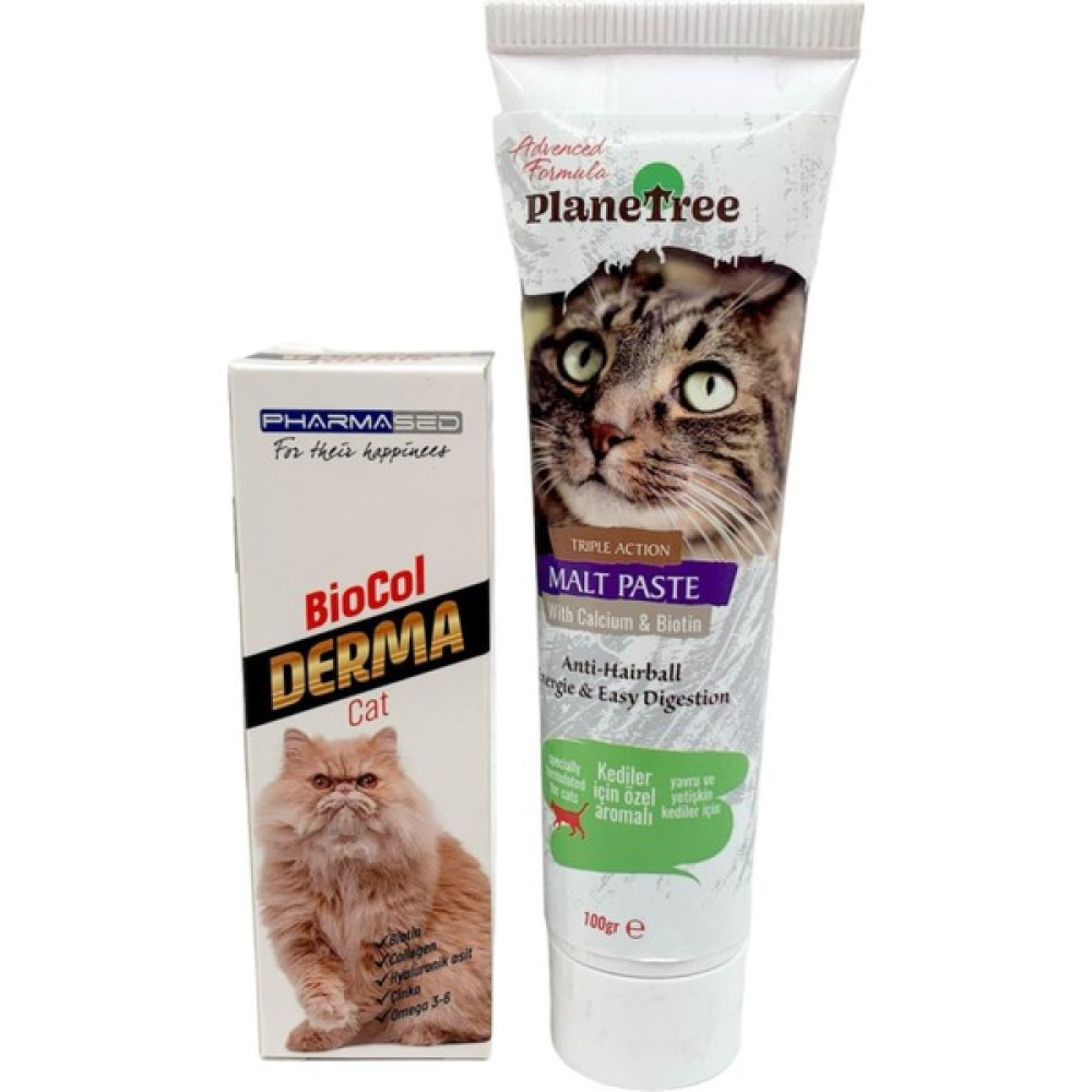 Pharmased Kediler Için Biocol + Planetree Tüy Yumağı Önleyici Malt Evcil Hayvan Ürünleri Fiyatı