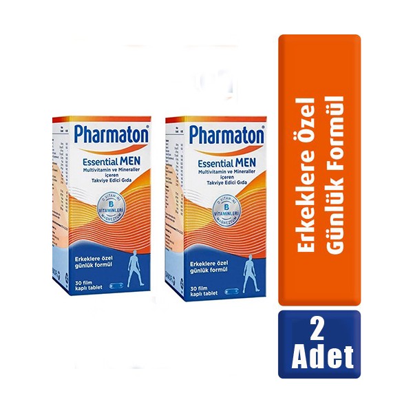 Pharmaton Essential Men 30 Tablet 2 Adet Erkekler İçin Özel Günlük Multivitamin ve Mineral Takviyesi Diğer Fiyatı