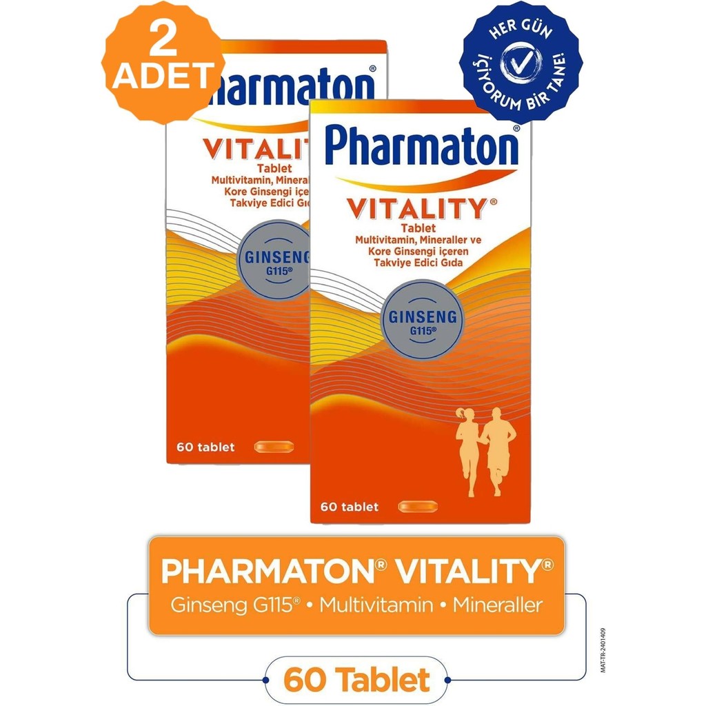 Pharmaton Vitality 60 Tablet 2 Adet Diğer Fiyatı
