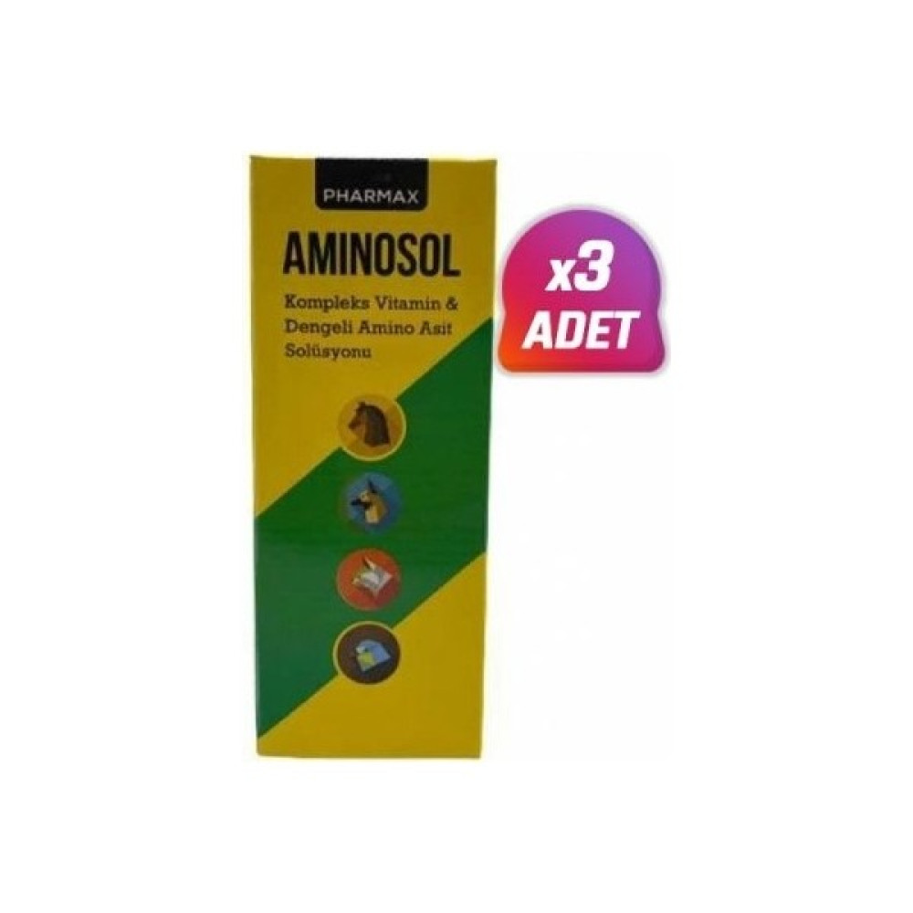 Pharmax 3 Adet - Pharmax Aminosol Köpek Kedi ve Kuş Kemirgen Vitamini 30 ml Evcil Hayvan Ürünleri Fiyatı
