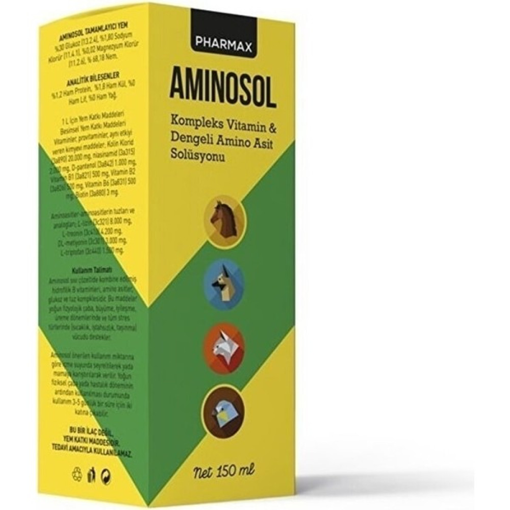 Pharmax Aminosol Köpek Kedi Vitamin ve Aminoasit 150ML Evcil Hayvan Ürünleri Fiyatı