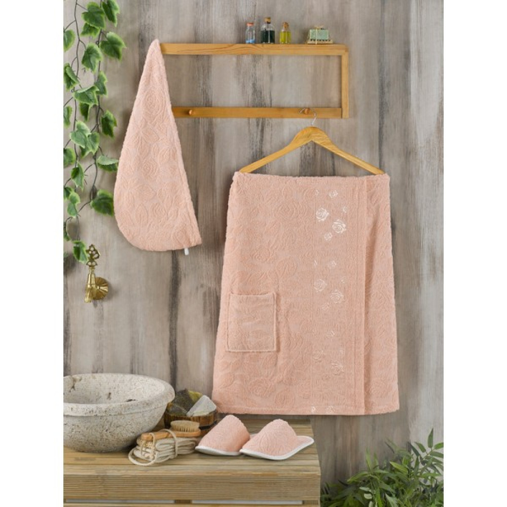 Philippus Asiya Kadın Sauna Set - Standart - Pudra Bornoz Fiyatı