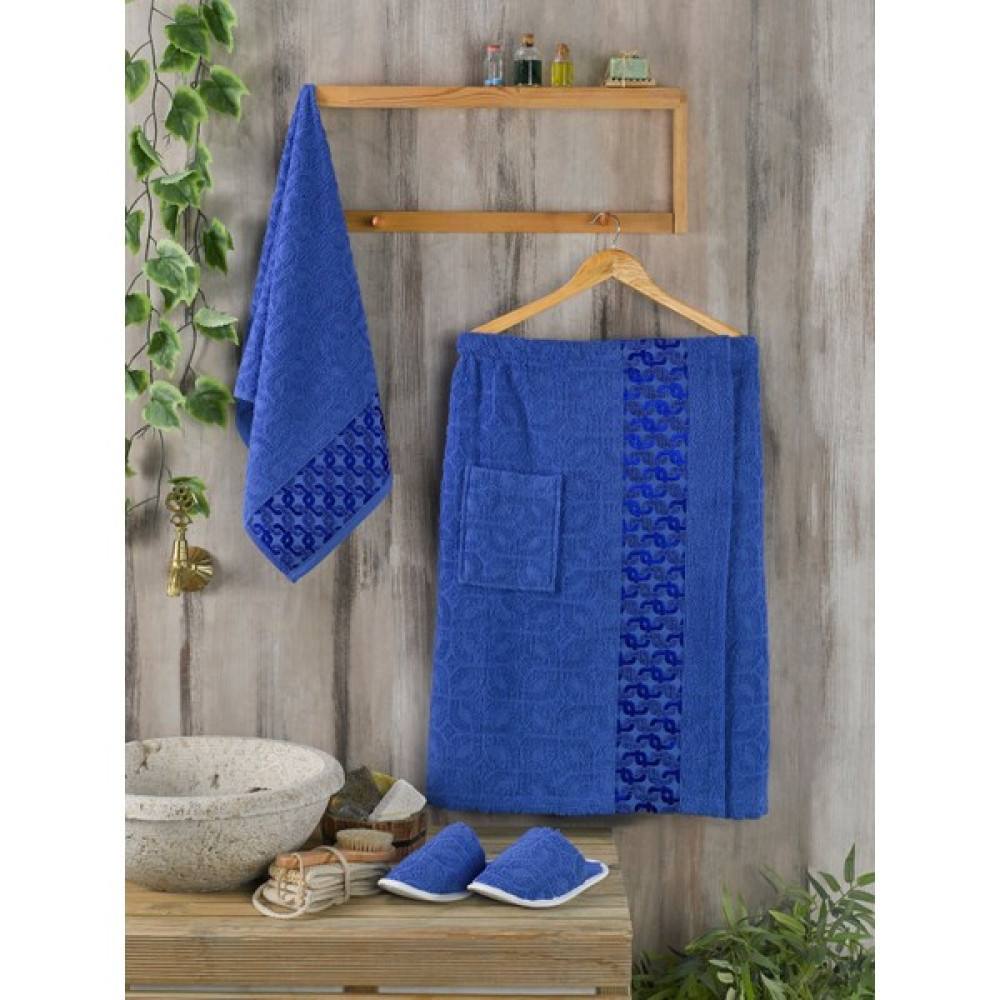 Philippus Vespira Erkek Sauna Set - Standart - Mavi Bornoz Fiyatı
