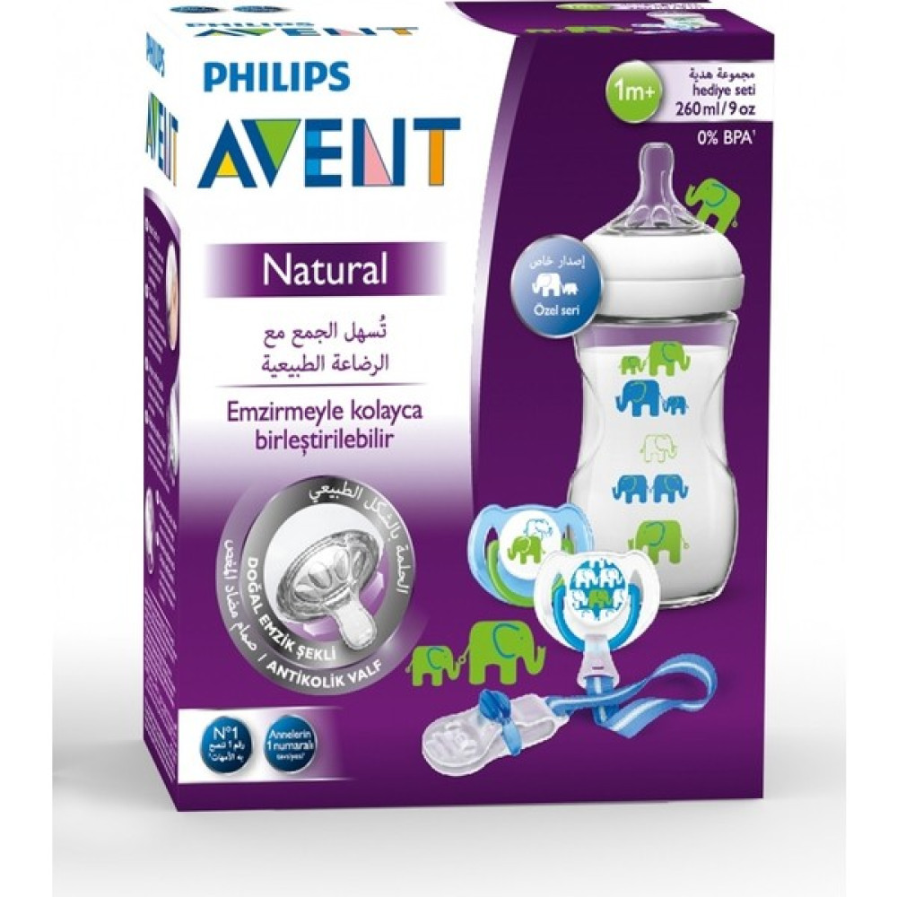 Philips Avent Fil Desenli Natural Hediye Seti - Mavi Biberon Fiyatı