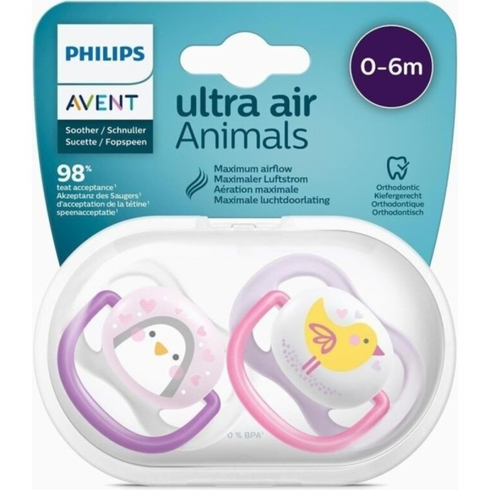 Philips Avent Ultra Air Animals 2li Emzik 0-6 Ay - Kız Biberon Emziği Fiyatı