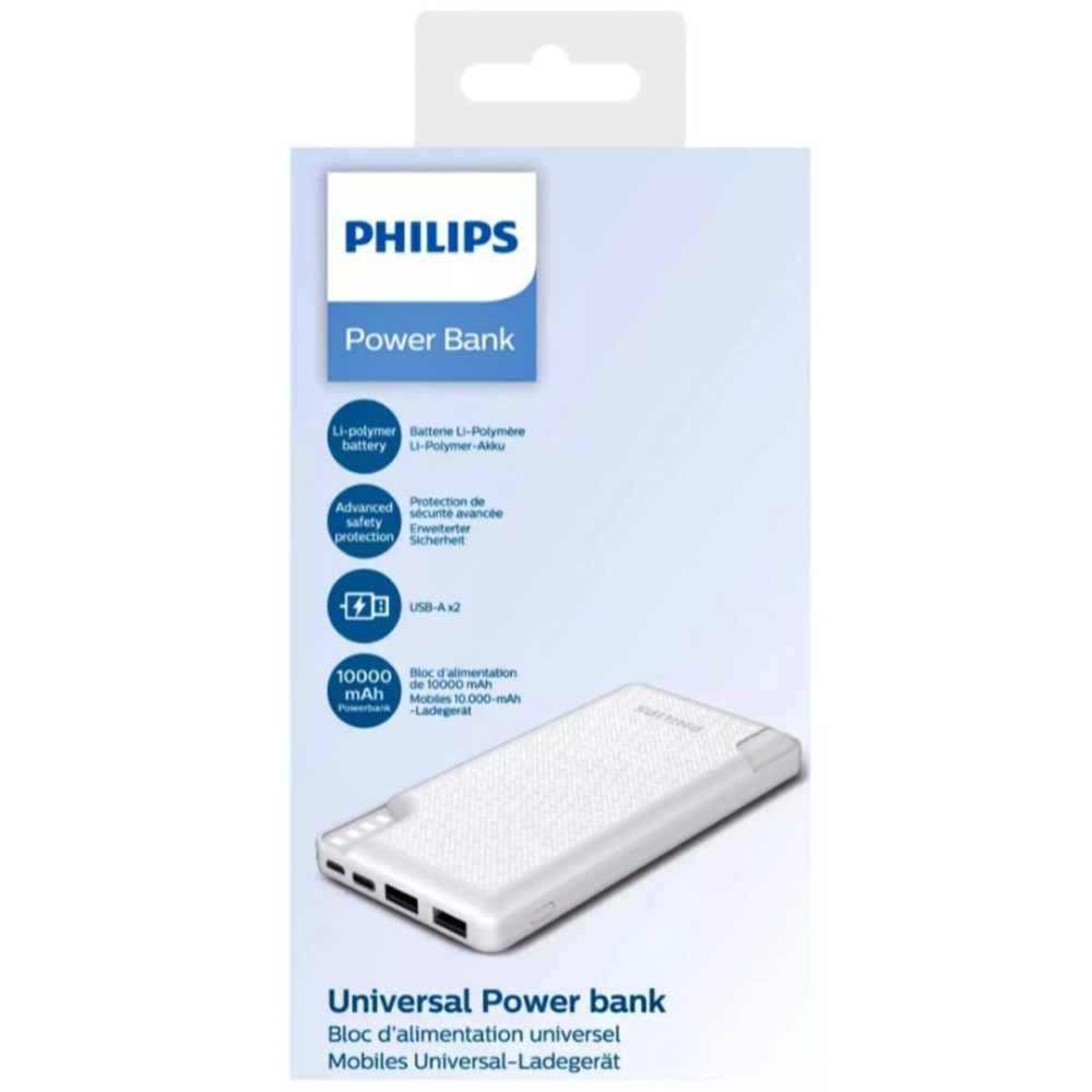 Philips DLP2010NW 10.000 mAh Power Bank Beyaz (2 Çıkış) Taşınabilir Şarj Cihazı - Powerbank Fiyatı