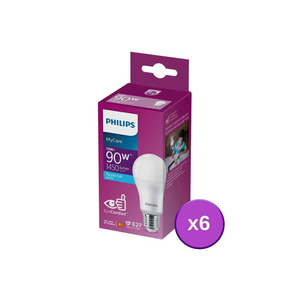 Philips LED 13W AMPUL 6500K BEYAZ IŞIK 6LI Klasik Ampul Fiyatı