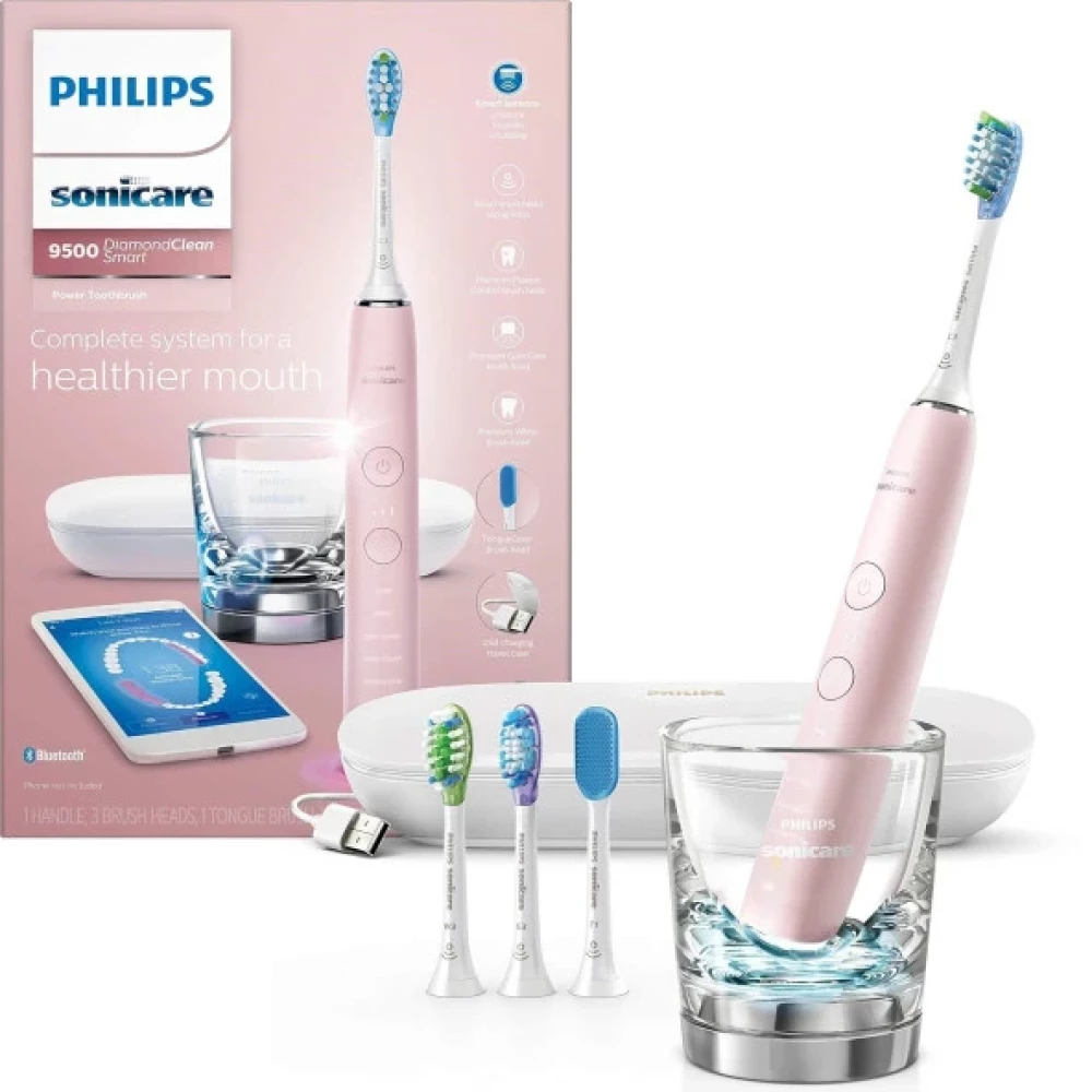 Philips Sonicare Diamondclean Smart 9500 Elektrikli Diş Fırçası - Pembe Şarjlı Diş Fırçası ve Aksesuarları Fiyatı