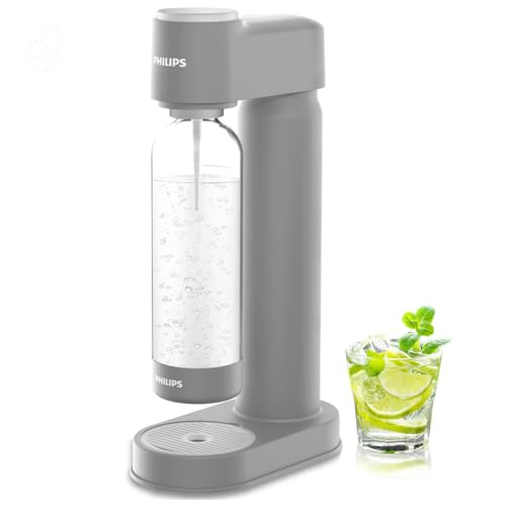 PHILIPS Sparkling Water Maker Soda Maker Soda Streaming Machine Quick Twist with 1L Carbonating Bottle, Seltzer Fizzy Water Maker, Compatible with 60L CO2 Carbonator(NOT Included), ADD4901GROQ/37