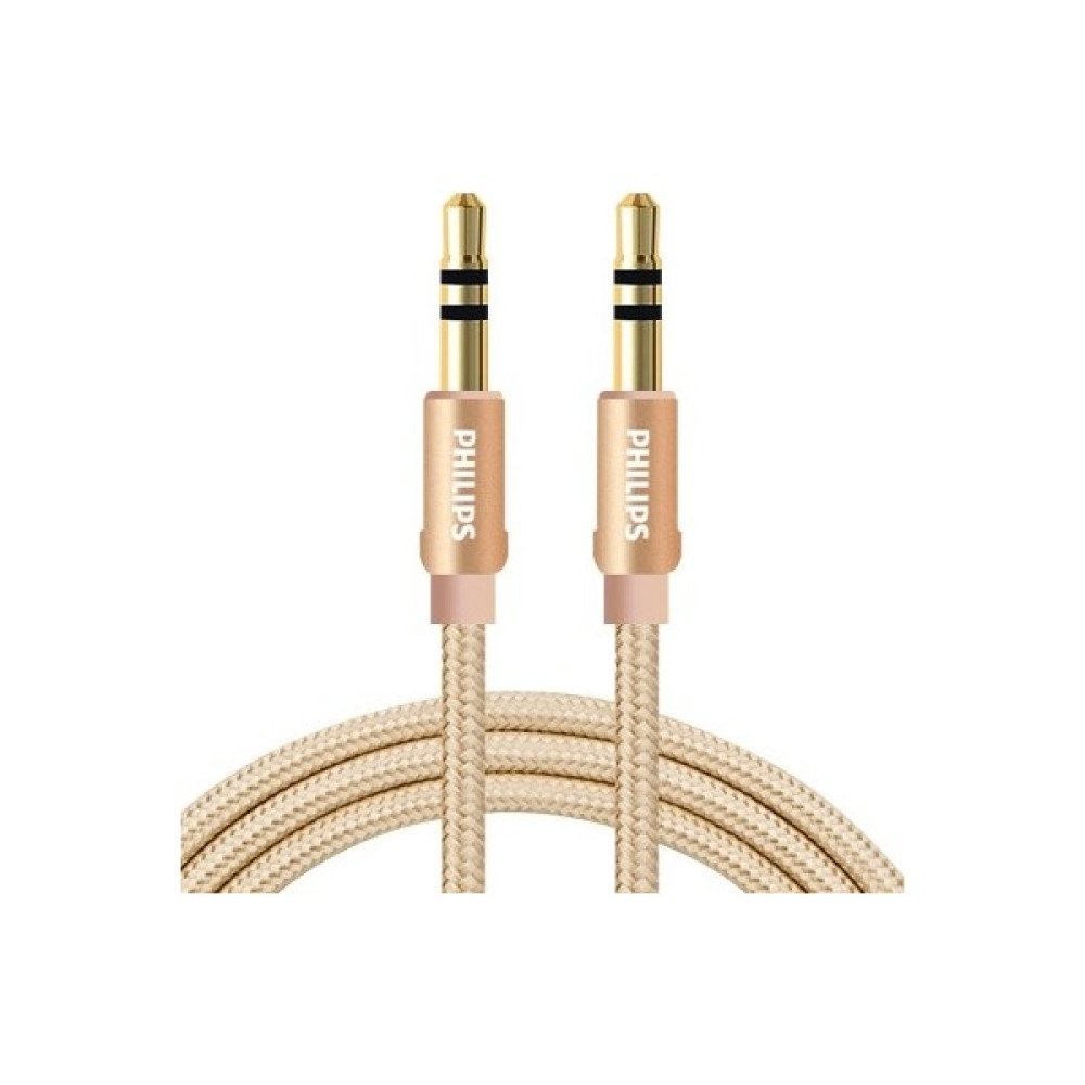 Philips SWA5010C 3.5mm Örgülü Aux Ses Kablosu Gold 2 Metre Ses Kablosu Fiyatı