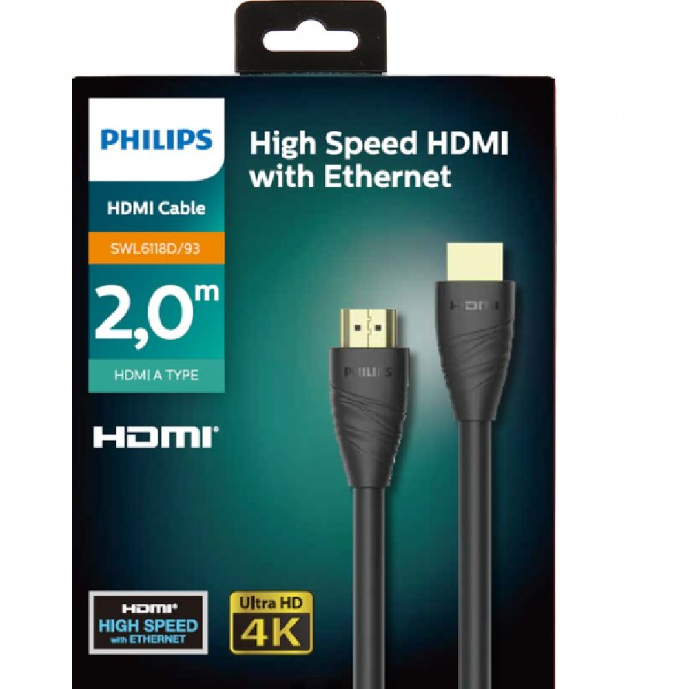 Philips SWL6118D/93 4K 2.0 18G Bps 60Hz HDR10 + 3D - 2 mt - 2 m HDMI Kablo Fiyatı