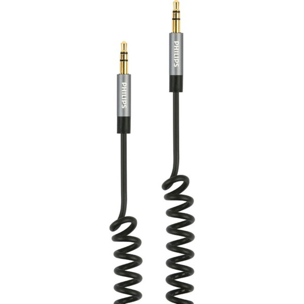 Philips SWR2102A 3.5mm Jack Spiral AUX Ses Kablosu Siyah 1 Metre - 1 m Ses Kablosu Fiyatı