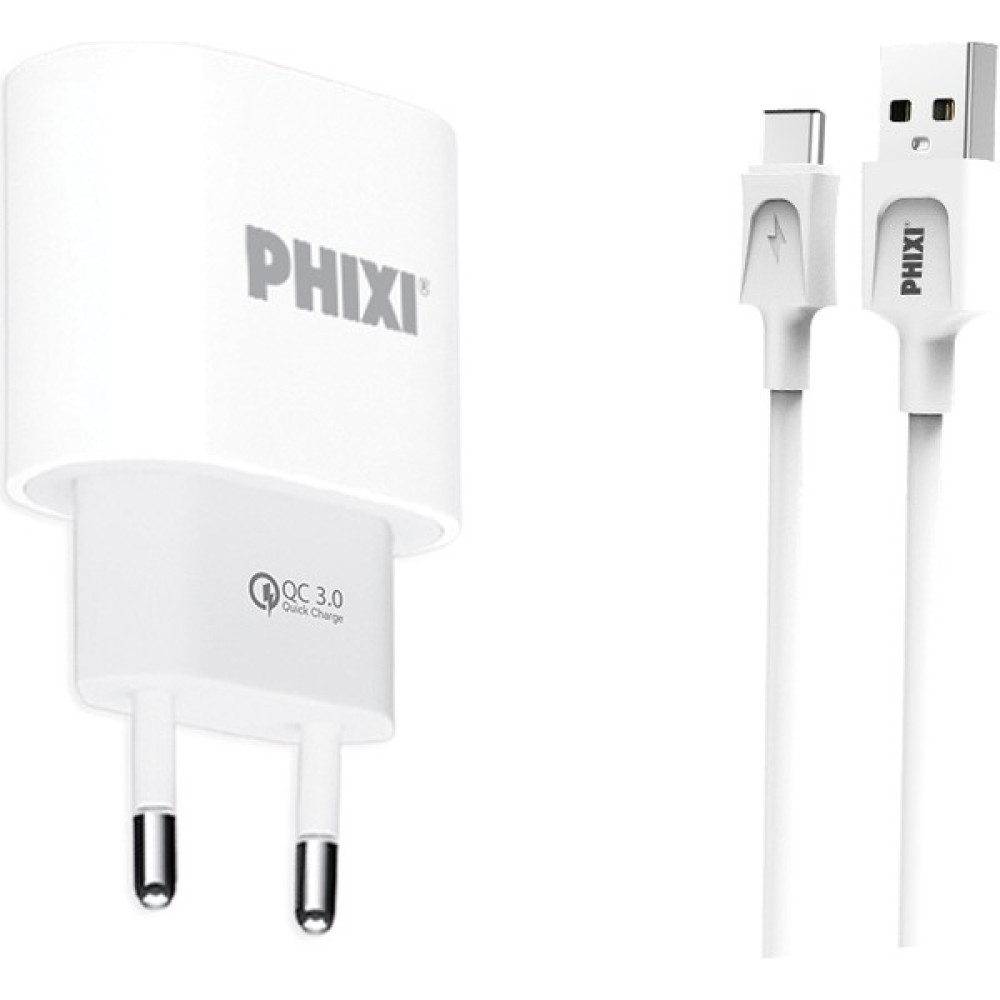 Phixi Force QCH271T Qc 3.0 Hızlı Type-C USB Kablolu Seyahat Şarj Aleti - Beyaz Cep Telefonu Şarj Cihazı Fiyatı