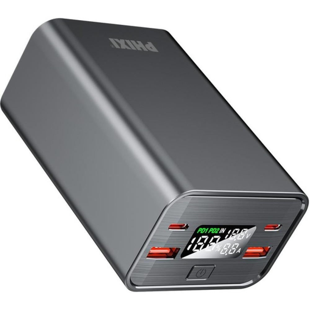 Phixi Ultimate UP180 30.000MAH 4 Çıkışlı LCD Göstergeli Powerbank - Gri Taşınabilir Şarj Cihazı - Powerbank Fiyatı