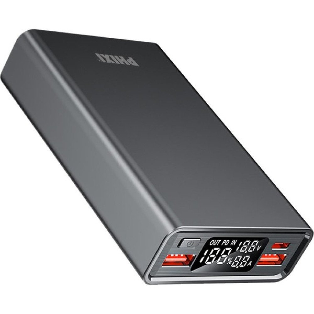 Phixi Ultimate UP65 15.000MAH 3 Çıkışlı LCD Göstergeli Powerbank - Gri Taşınabilir Şarj Cihazı - Powerbank Fiyatı
