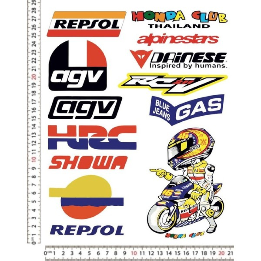 Phoenix Respol Agv Hrc Karışık Motorsiklet Kask Sticker Çıkartma Seti - A4 - Renkli Oto Boyaları Fiyatı
