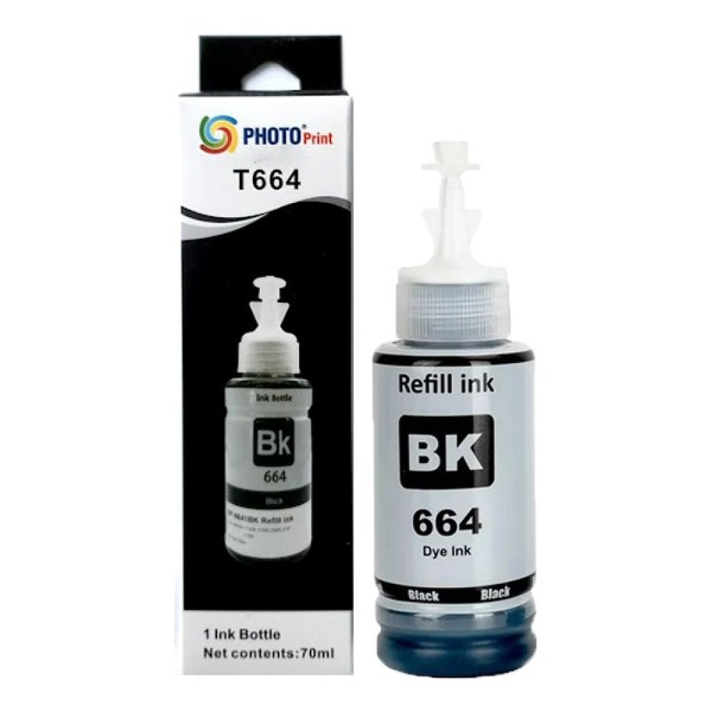 Photo Print Epson T664 Siyah Muadil Mürekkep T6641 L200/L220/ L355/ L365 /L382,L386,L3050,L3060,L3070,L565 Uyumlu Muadil Kartuş Fiyatı