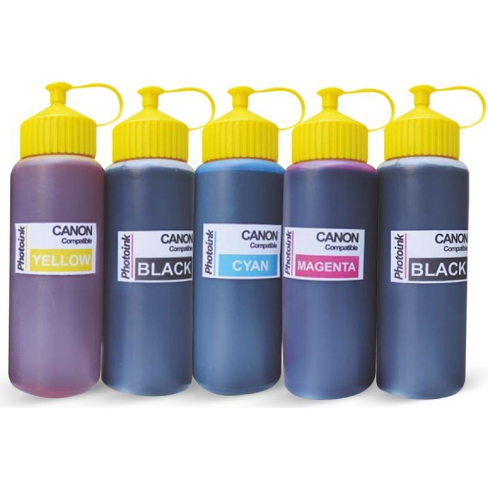 Photoink 5 Kartuşlu Canon Yazıcılar İçin Uyumlu 500 Ml 5 Renk Mürekkep Seti Muadil Kartuş Fiyatı